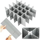 Blosssound 15 Pcs 5.12 Tall Drawer Divider, Adjustable Organizer, Grey | DIY Deep Storage Separator, with Fixed Buckle, High Drawer Divider, Clothes Underwear Sock Dormitory Office Kitchen Bedroom