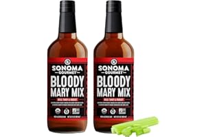 Sonoma Gourmet Organic Bloody Mary Mix | Bold, Tangy & Robust | USDA Organic, Non-GMO, Vegan & Keto-Friendly | Premium Cocktail Mixer - 33 Ounce Bottles (Pack of 2)