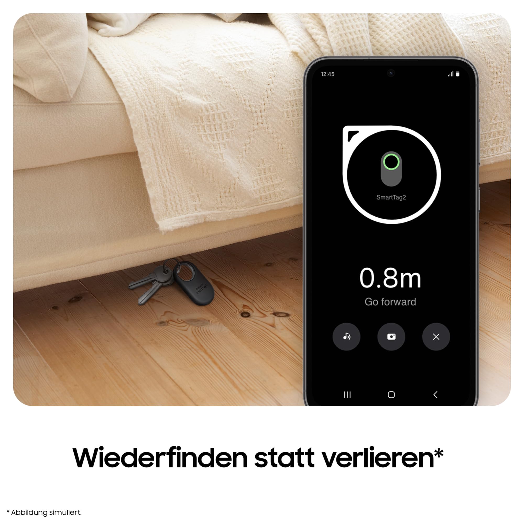 Samsung Galaxy SmartTag2 Bluetooth-Tracker, Kompassansicht, Suche in der Nähe, mit bis zu 500 Tage Laufzeit, wassergeschützt, Weiß (1 Stück) 6