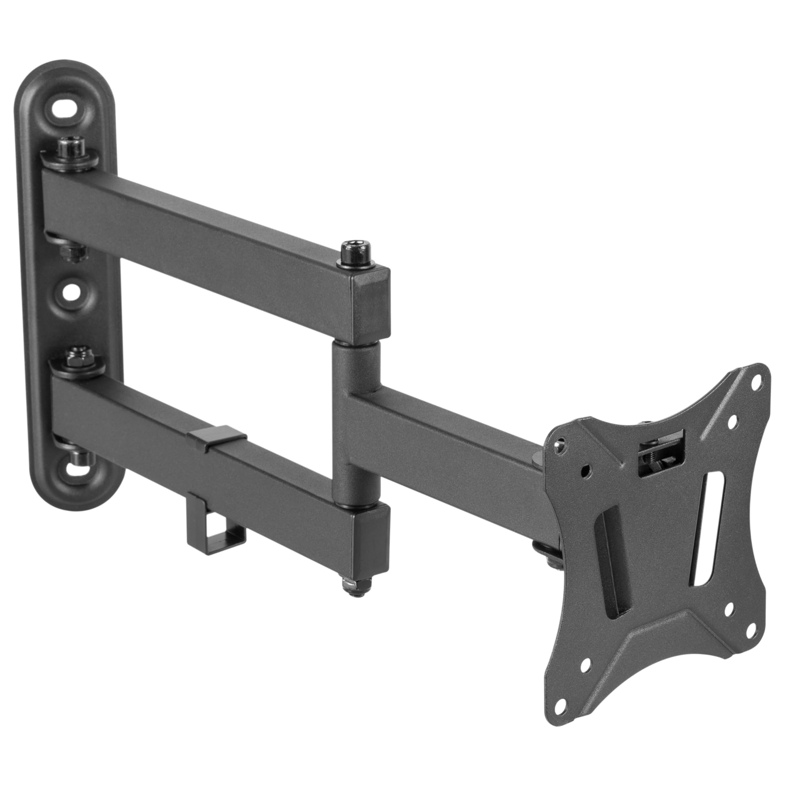 RICOO Monitor Mount Tilt Swivel S7211 Wall Bracket Universal LED Curved QLED QE LCD Riser Flexible Office Adjustable Arm Mounting System 13" - 27" Inch VESA 75x75 100x100 Black