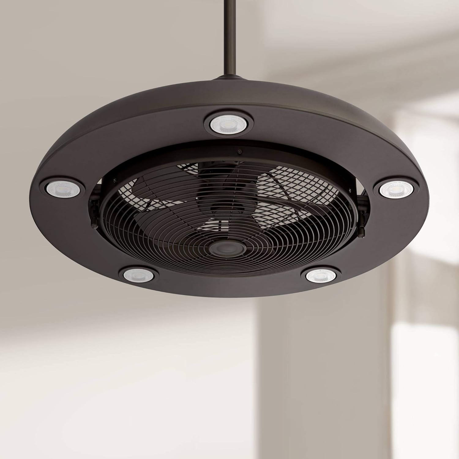 26" Segue Modern Retro Ceiling Fan with Light LED Remote Control Bronze Cage for Living Room Kitchen Bedroom Family Dining - Possini Euro Design
