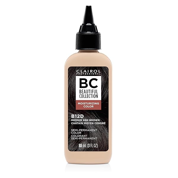 CLAIROL PROFESSIONAL BEAUTIFUL COLLECTION HAIR COLOR, 12D MEDIUM ASH BROWN, 3 OZ. – PACKAGING MAY VARY