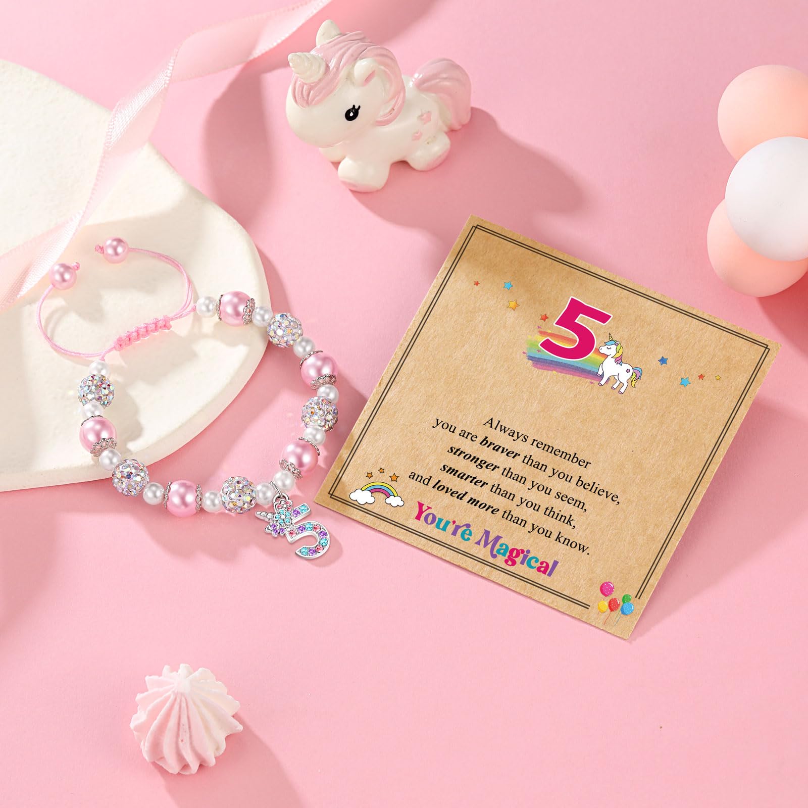 UPROMI Birthday Gifts for 3-12 Year Old Girl Unicorn Bracelet, Christmas Gifts for Daughter/Granddaughter/Niece