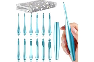 Svartur Interchangeable Crochet Hook Set with 12 Hooks – Ergonomic Crochet Hooks Large Handle, US Sizes E-4 to N-15 (3mm–10mm), Smooth & Lightweight, Crochet Kit with Storage Case, Blue