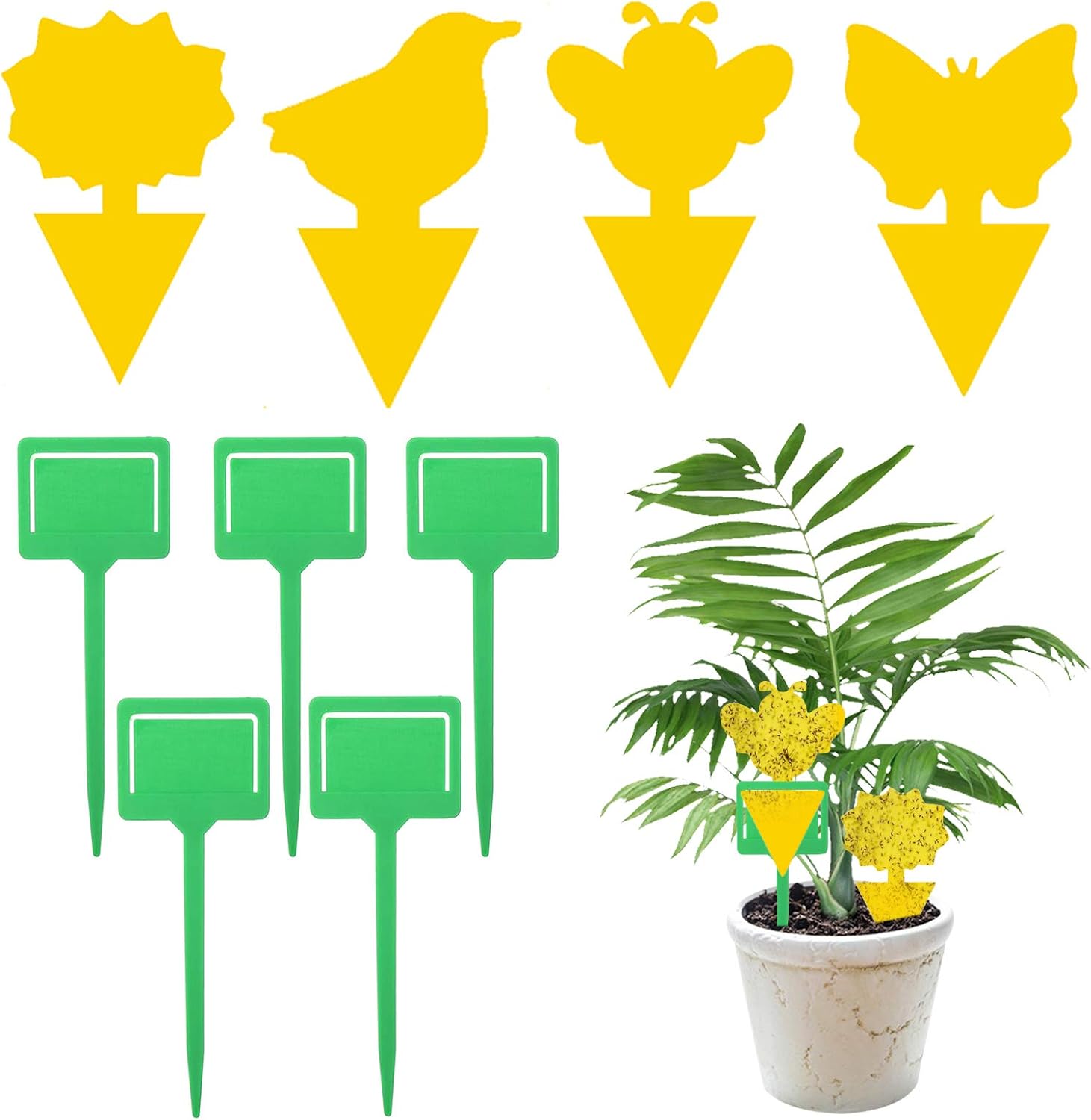 JASUEN Yellow Sticky Fly Traps – Fly Paper Stickers,45 Pack Sticky Fly ...
