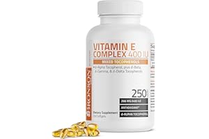 Bronson Natural Vitamin E Complex 400 I.U. Supplement (d-Alpha Tocopherol Plus d-Beta, d-Gamma, & d-Delta Tocopherols), Natural Antioxidant, 250 Softgels