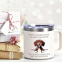 Lifecapido Dachshund Gifts for Women, Silence is