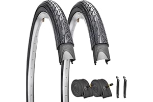 SIMEIQI 2 Pack 20"/ 24" / 26"x1.75" Bike Tires and Inner Tubes 20"/24"/26“x1.5/1.75”/2.125“ with 32mm AV Valves Replacement Tire for Hybrid Road City Commuter Bicycles Urban