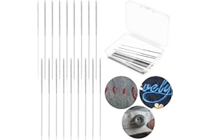 AHQIZFX 18 PCS Snag Repair Needle, 2.36 x 0.03 Inch Repair Sewing Tool, Repair Woven and Knits Tool, Leather Craft Sewing Stitching Needle, Snag Repair Tool for Knitted Woven Cloth Garments Drapes