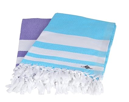 Sathiyas Supreme Turkish Cotton Bath Towel-2pcs Combo (Lavender || Blue)