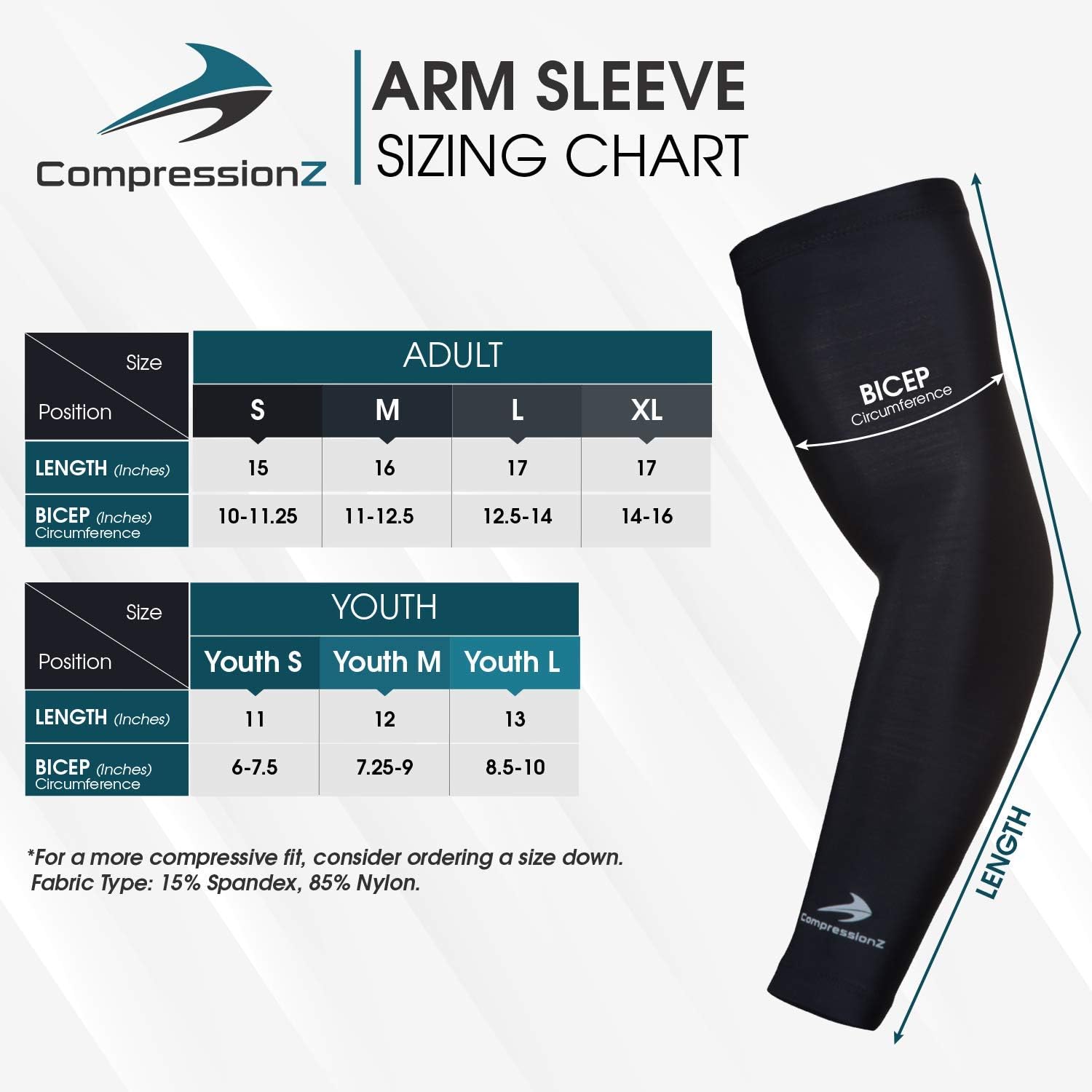 CompressionZ Compression Arm Sleeves for Men & Women UV Protection Elbow Sleeve : Sports & Outdoors