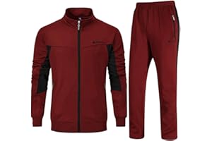 Rdruko Men's Tracksuit Sweatsuit 2 Piece Set Full Zip Athletic Casual Sports Jogging Gym Track Sweat Suit for Men