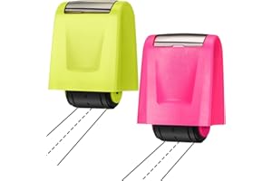Sherr 2 Pcs Roller Stamps for Teacher Classroom Must Haves Dashed Line Handwriting Stamp Roller Back to School Gift for Kid Preschool Kindergarten Education(2.72 x 2.44 x 1.54 Inch,Green, Pink)
