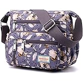 Wafybsre Crossbody Bag for Women Nylon Multi pockets Shoulder Bag Waterproof Floral Messenger Satchel Purses and Handbags