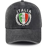 Bshuey Italy Italia Italian Flag Embroidered Hat for Men Women Cotton Adjustable Baseball Cap Hats