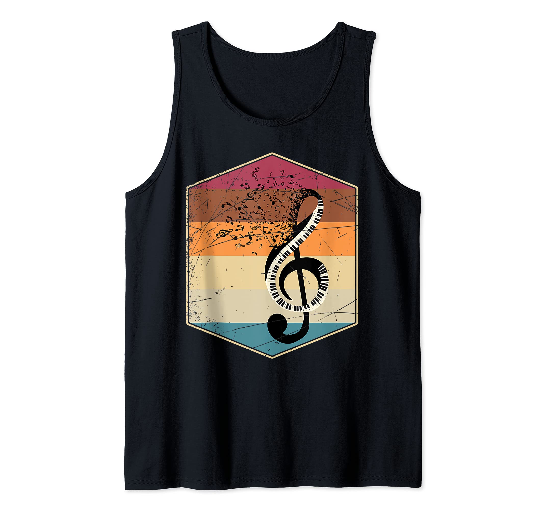 Classical Musician Keyboard Treble Clef Pianist Retro Piano Tank Top