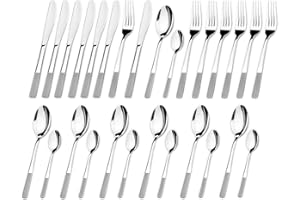 Daniks Alta 24 Pieces Silverware Set Service for 6 | Premium Stainless Steel Flatware Cutlery Set | Include Forks, Spoons and Knives | Dishwasher Safe for Home, Restaurant, Kitchen | Mirror Polished