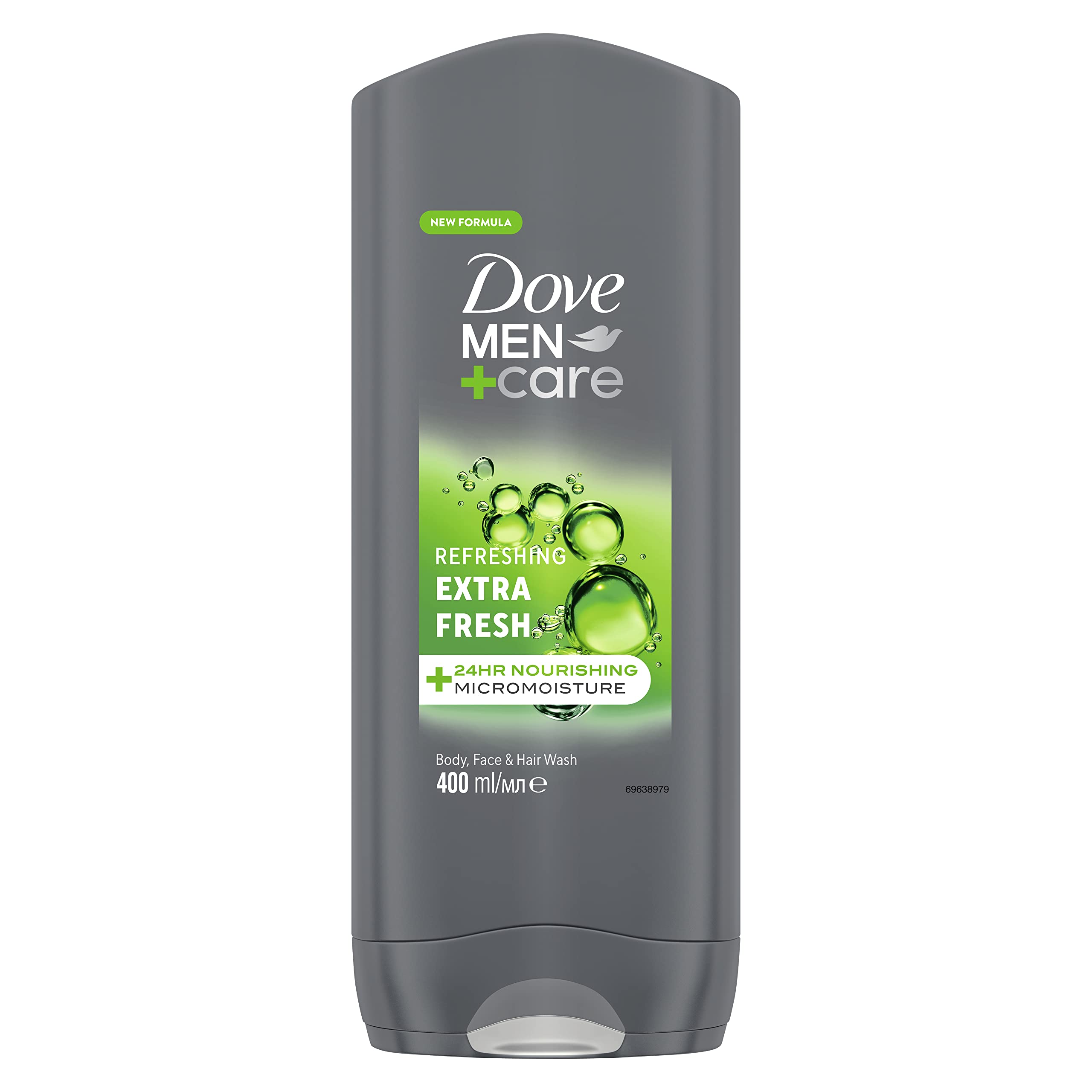 DOVE MEN + CARE Refreshing Extra Fresh 3-In-1 Hair, Body And Face Wash With 24-Hour Nourishing Micromoisture Technology Body Wash For Men 400 Ml