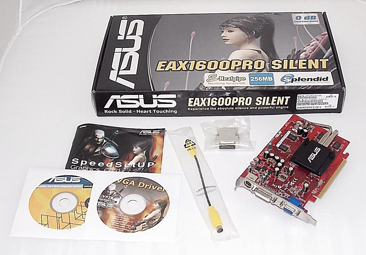 ASUS EAX1600PRO SILENT/TD/256M/A ATI Radeon X1600PRO 256MB 128-bit GDDR2 PCI-Express x16 Crossfire AVIVO Video Card w/DVI, D-Sub, HDTV