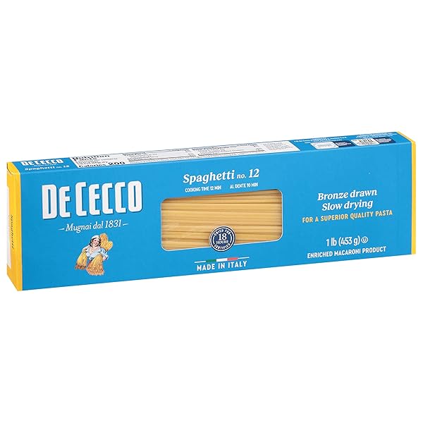 DE CECCO PASTA, SPAGHETTI NO. 12, 1 POUND (PACK OF 5)