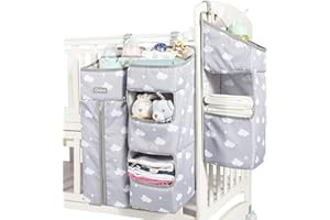 Orzbow 3-in-1 Hanging Diaper Caddy Organizer for Changing Table, Nursery Organization and Diaper Stacker for Crib Wall, Remov