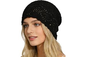 Royid Crochet Hat for Women Cotton Slouchy Beanie Knitted Handmade Skull Cap for Summer Travel Daily Wear