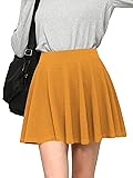 MBJ WB2382 Women's Casual Mini Flared Plain Pleated