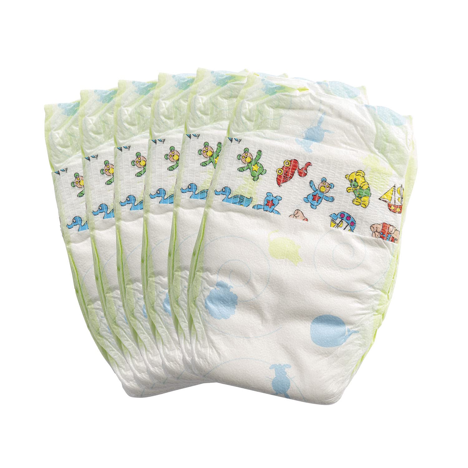 Heless 6635 Doll Nappies Pack of 6 Printed on Waistband with Colourful Toy Motifs Reusable Fastening Size 35-50 cm