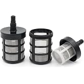 2 Packs Household Hose Filters, 60 Mesh Stainless Steel Inlet Strainer for Sprayers, Car Washers, Oil Pumps and Industrial Equipment, Double-Layers Screen Filters, 3/8", 1/2" Barb Connection