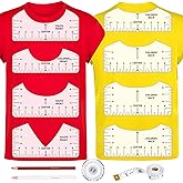 12pcs Tshirt Ruler Guide for Vinyl Alignment, T Shirt Measurement Accessories Tools for Cricut Heat Press &amp; Cameo &amp; HTV Transfer Vinyl, Stocking Stuffers Gifts for Women (White)
