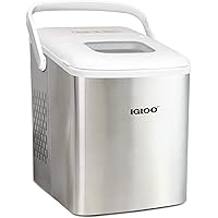 Igloo ICEB26HNSSWL Stainless Steel Automatic Self-Cleaning Portable Electric Countertop Ice Maker Machine With Handle…