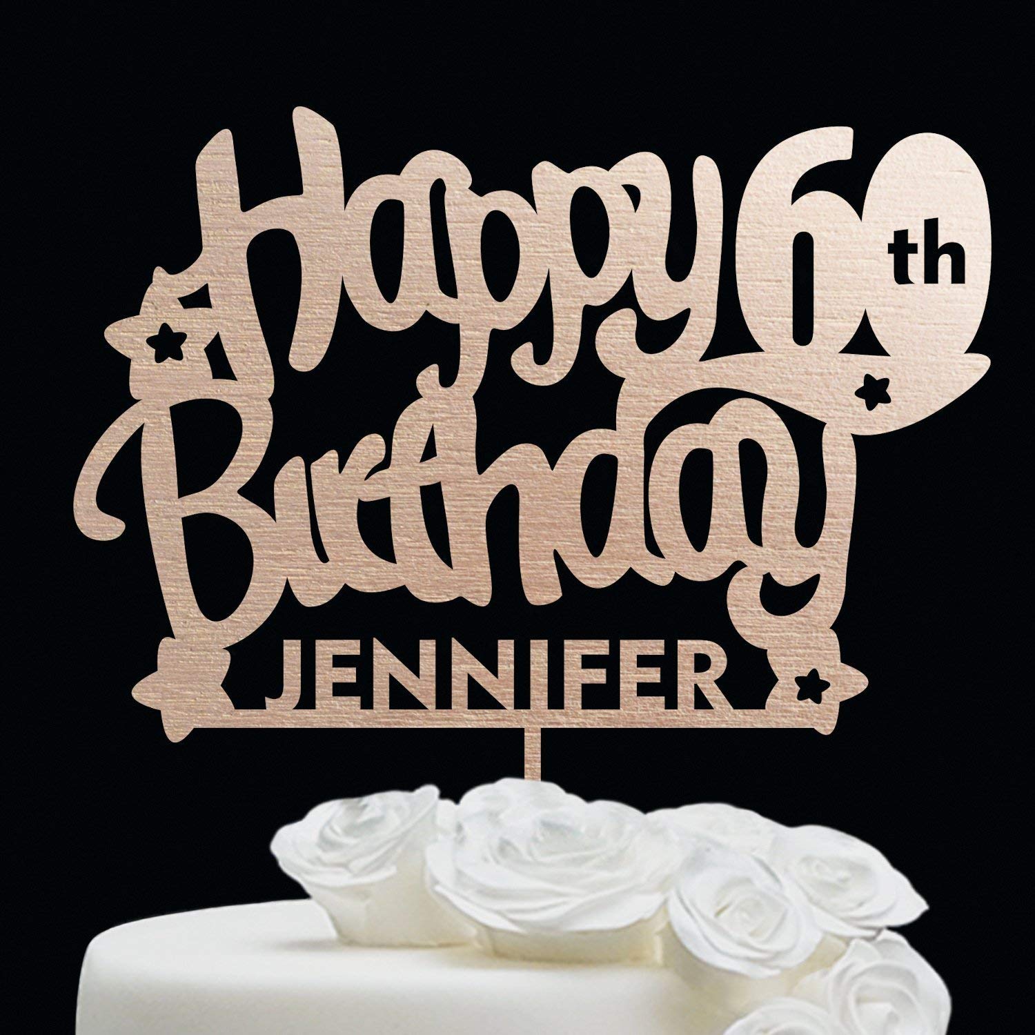 picture Happy Birthday Jennifer Cake personalized 60 birthday cake topper