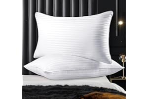 Qnoon Pillows King Size Set of 2, Hotel Collection Bed Pillows for Sleeping, Gusseted Pillow for Back, Stomach or Side Sleepers(Pure White)