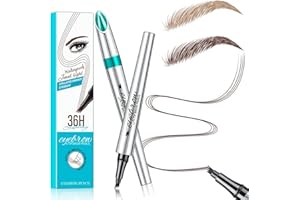 HADSOW Microblading Eyebrow Pencil, Eyebrow Pen with an Upgrade Micro-Fork Tip Applicator, Waterproof Long-Lasting Microblading Brow Pen, Brow Pencil for Natural Looking Brows Makeup, Dark Brown