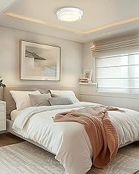 Black Rattan Ceiling Light, HWH 16W LED Woven Flush