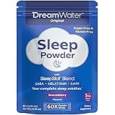 Dream Water Sleep Powder, Sugar-Free, Gluten-Free, Natural Flavors; Blend of 3 Ingredients, GABA, 5mg Melatonin, 5-HPT; Snoozeberry, 60-Count