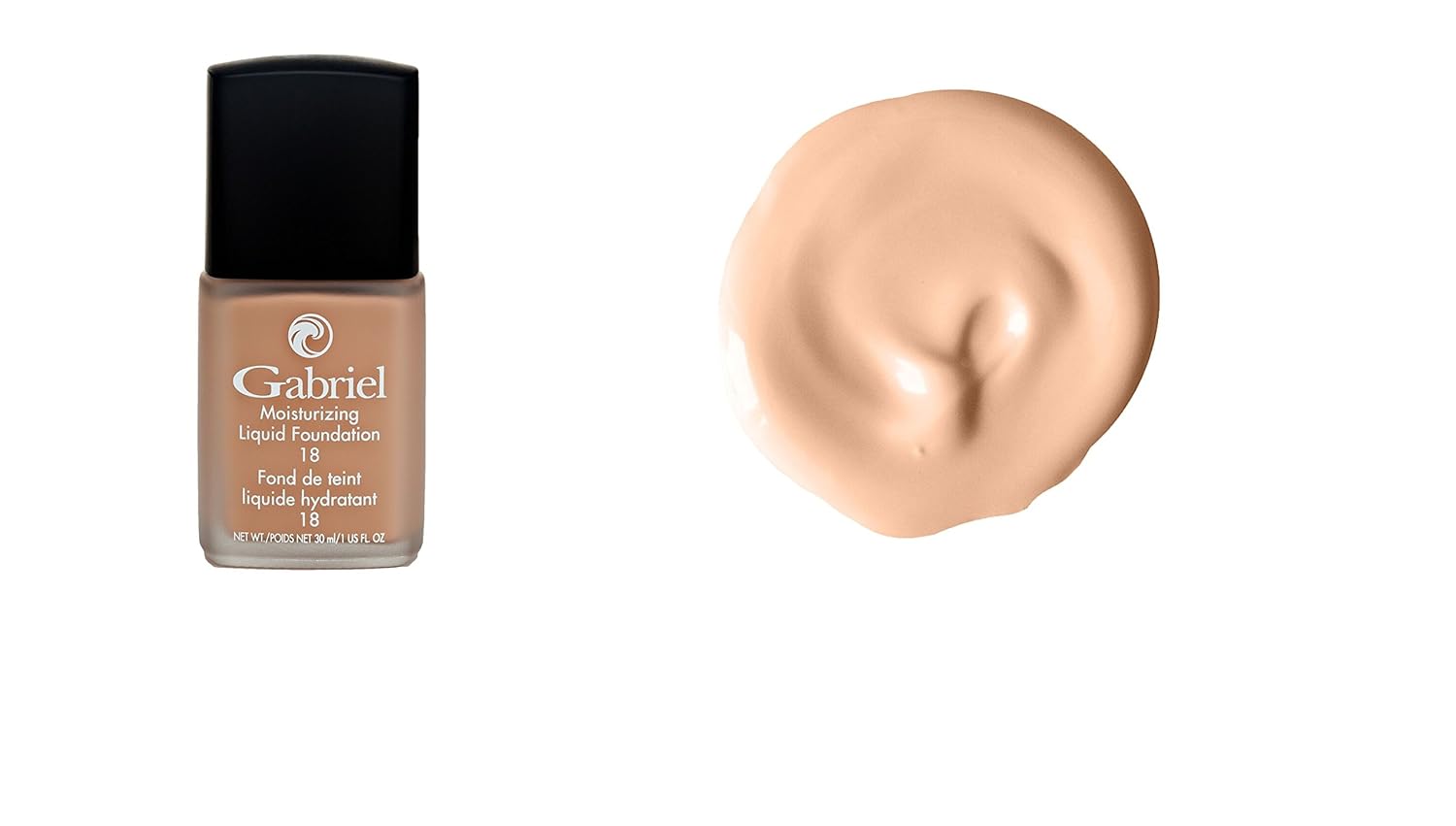 Gabriel Cosmetics, Foundation Liquid (True Beige), 1 Fl Oz, Moisturizing, Natural, Paraben Free, Vegan, Gluten-free, Cruelty-free, Non GMO, Infused with Vitamins A & E, Full coverage.