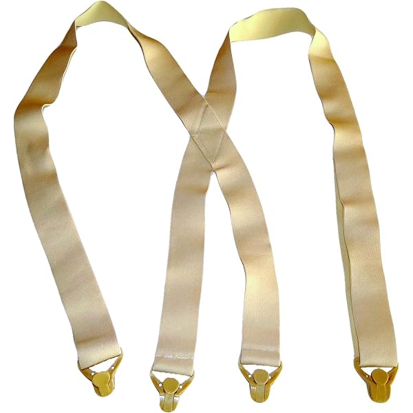 Suspender Store Men's Undergarment Suspenders – Airport Friendly, 1.5” Wide Beige Straps With X-Back - View #11