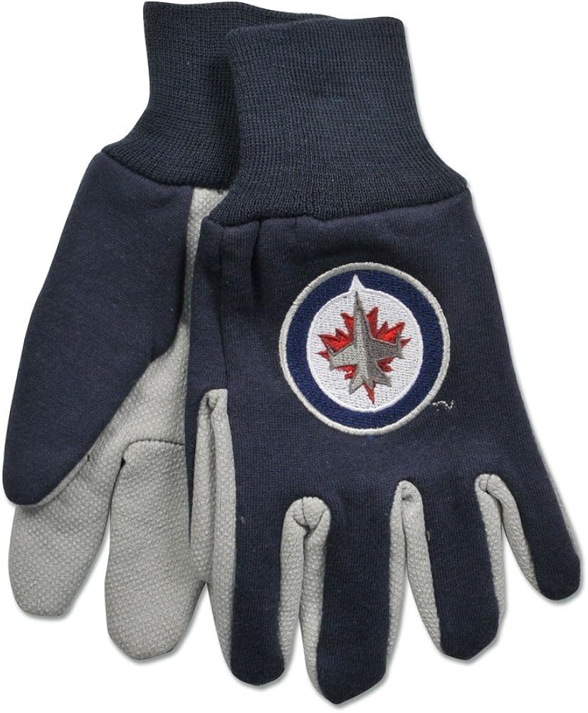 NHL Winnipeg Jets Two-Tone Gloves, 2-Pack, Blue/Gray : Clothing