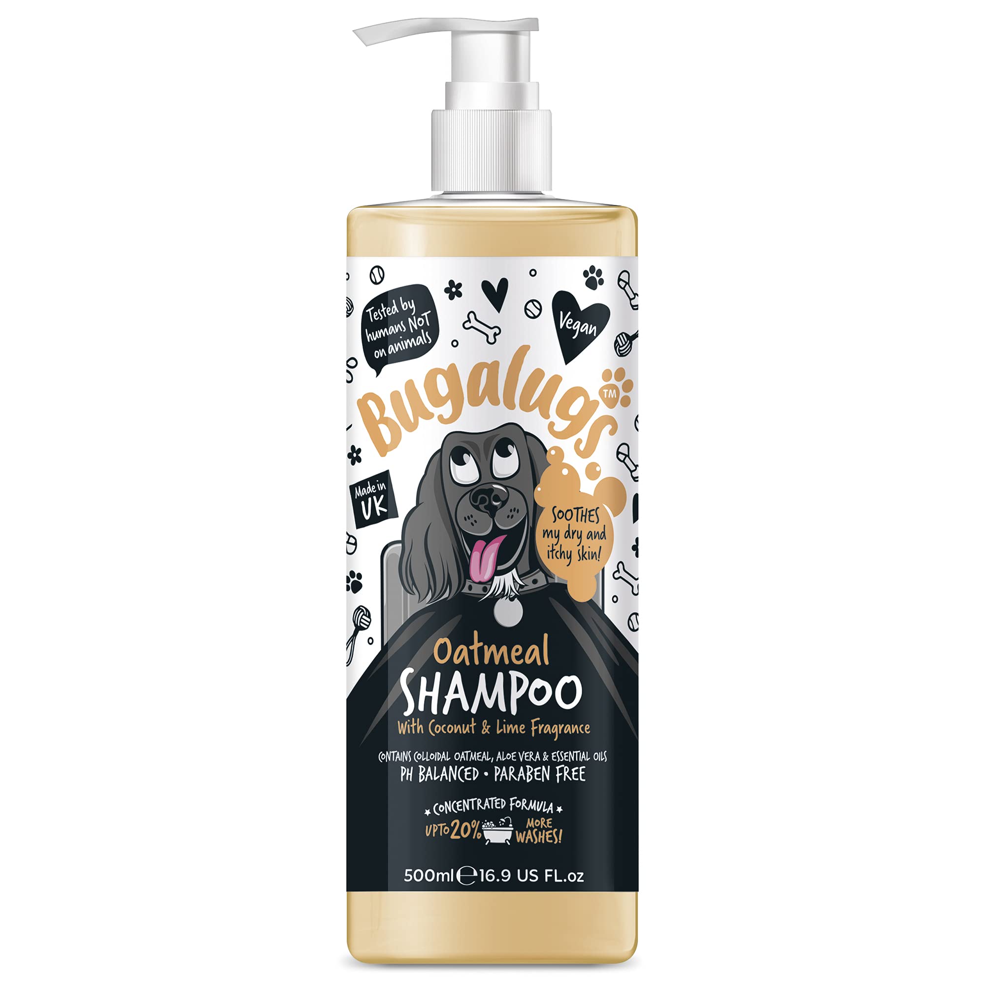 Bugalugs Oatmeal Shampoo with Coconut & Lime Fragrance 500ml