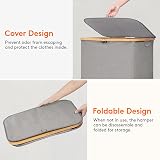 Lifewit 100L Laundry Basket with Lid Bamboo Handles Removable Inner Bag view 7