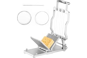 VEVOR Cheese Cutter with Wire 1 cm & 2 cm Cheeser Butter Cutting Blade Replaceable Cheese Slicer Wire, Aluminum Alloy Commerc