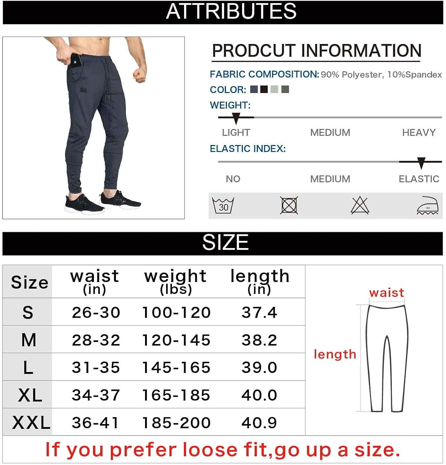BROKIG Mens Lightweight Gym Jogger Pants, Men's Workout Sweatpants with Zip Pocket at  Men’s Clothing store