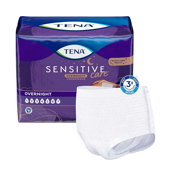 TENA SENSITIVE CARE OVERNIGHT INCONTINENCE UNDERWEAR XXL 47-66IN 12CT
