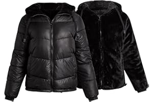 Steve Madden Womens Winter Jacket - Heavyweight Reversible Quilted Parka Puffer Coat Faux Fur Lined Jackets for Women