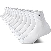 Calvin Klein Womens High Quarter Socks - 12 Pack Terry Cushion Breathable Athletic Crew Socks for Women (Shoe Size: 4-10)