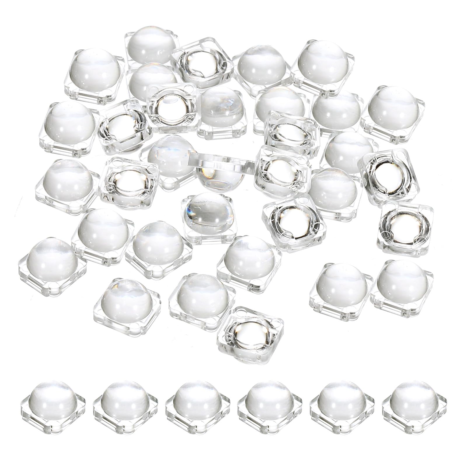PATIKIL LED Convex Lens, 50 Pack 60 Degree Beam Angle Acrylic LED Optical Convex Condenser Lens for 5730 LED Strip Lamp Beads, Transparent