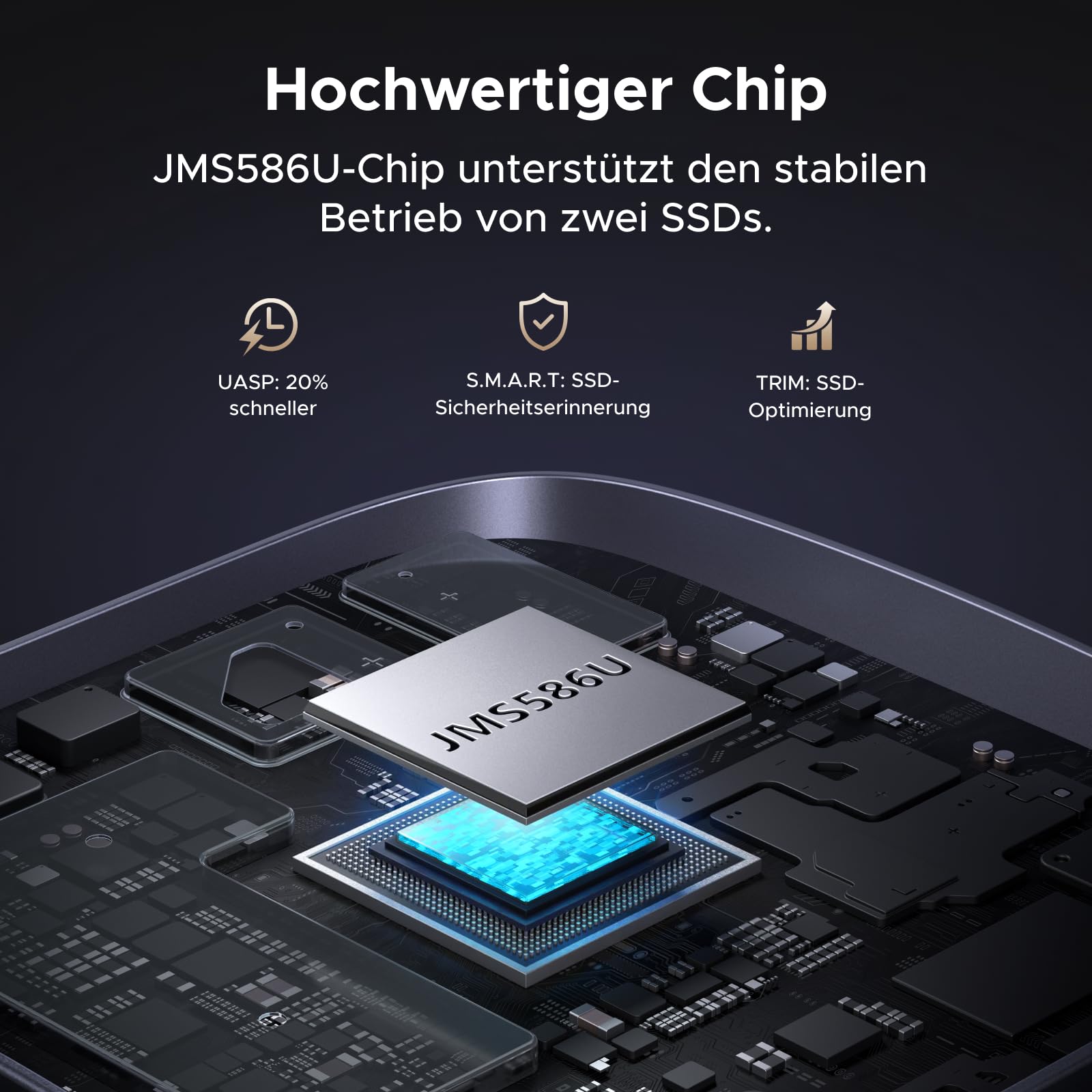 UGREEN Festplatten Dockingstation, USB 3.2 Gen 2X2 20Gbps Dual Bay NVMe SSD Gehäuse, M.2 Festplattengehäuse für M Key PCIE NVMe SSD, Offline-Klonen und UASP unterstützt 4