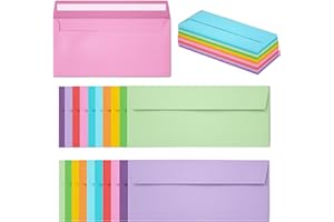 Slapaflife 50 Pack Business Envelopes #10, 4.13 x 9.49 Inches Colored Envelopes Self Seal for Business, Invoices, Letter Mailing, Office Checks