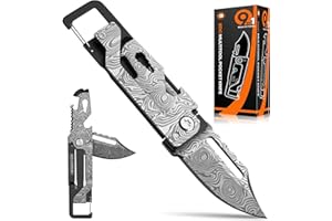 9-in-1 EDC Mini Multitool Knife, Folding Utility Knife, Screw Wrenches, Bottle Opener, Screwdriver, Small Pocket Knife for Ou